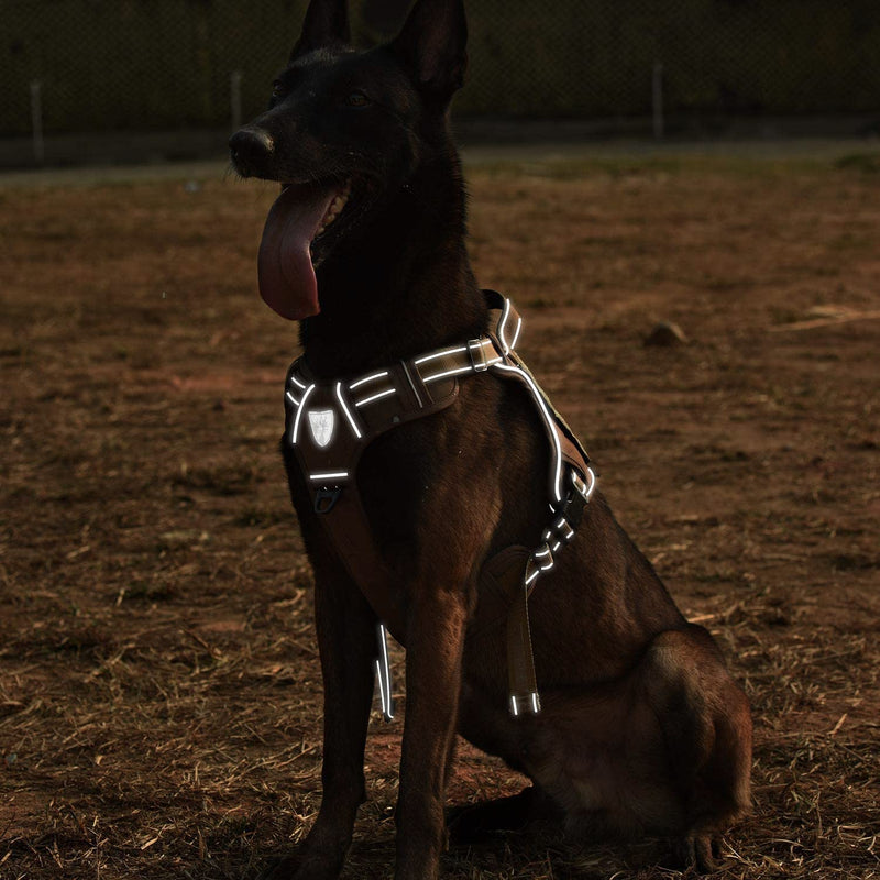 CBBPET Tactical Dog Harness for Small Medium Large Dogs No Pull Adjustable Harness Training Easy Control Pet Vest,Reflective Working Training (L(Neck 20-30, Chest 22-41)) L(Neck 20 - 30, Chest 22 - 41) - PawsPlanet Australia