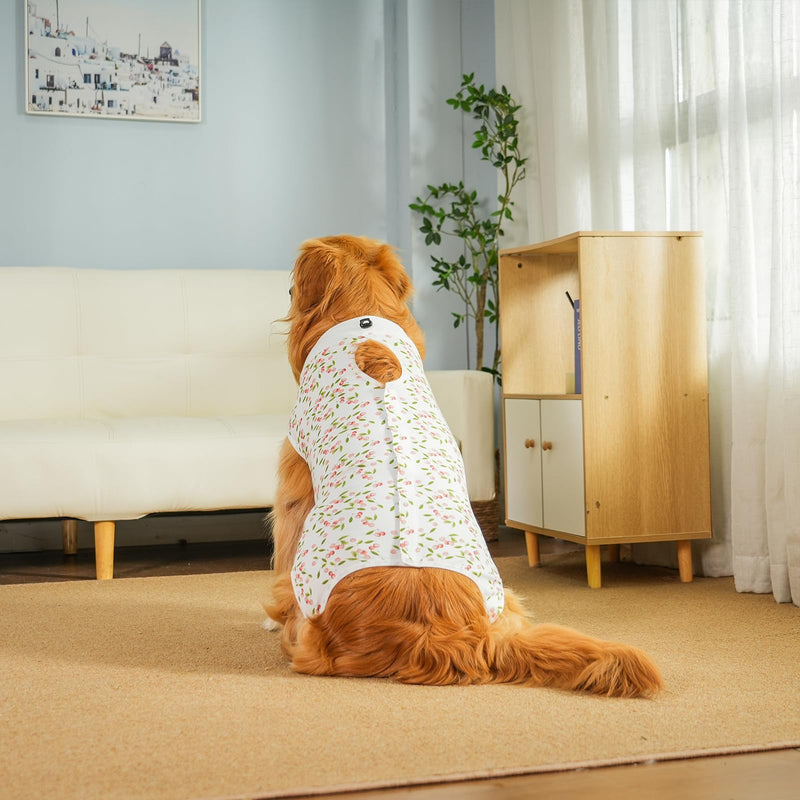 Dog Surgery Recovery Suit, Anti-Licking Postoperative Shirt for Female Spay Male Neuter, Breathable Onesie Soft Bodysuit for Abdominal Wound Skin Disease, Professional Alternative to Cone Cherry L