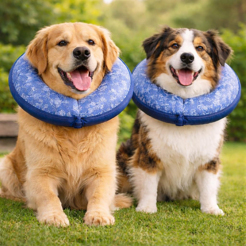 JorVet Soft-Nylon E-Collar for Cats & Dogs | Waterproof Recovery Collar Alternative | Prevents Licking, Chewing & Easy to Eat, Drink, Sleep & Move Comfortably | Blue | Small