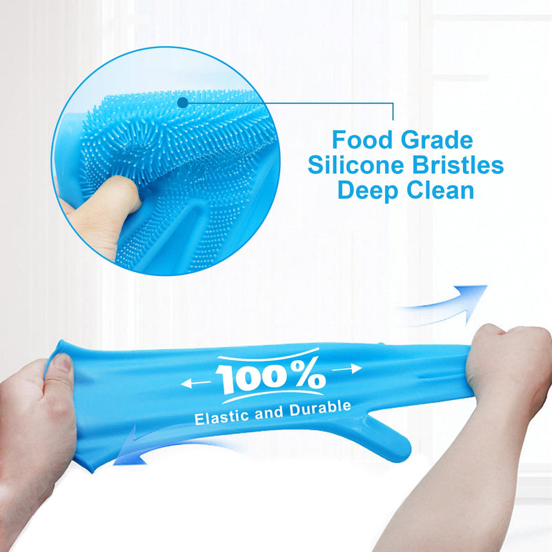 Pet Washing Gloves - Dog and Cat Shampoo Bathing Gloves, High Density Bristles Washing Brush, Heat Resistant Cleaning Gloves, Gentel Grooming and Massage Scrubber for Dogs, Cats, Horses, and Rabbits - PawsPlanet Australia