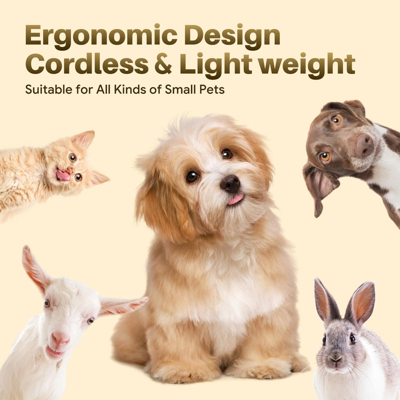 Small Dog Grooming Kit, 4 in 1 Electric Cordless Dog Paw Trimmer with Nail Grinder, Low Noise Dog Nail Trimmers, IPX7 Waterproof Small Dog Grooming Clippers for Paws, Ears, Face, Hip Hairl A-white - PawsPlanet Australia