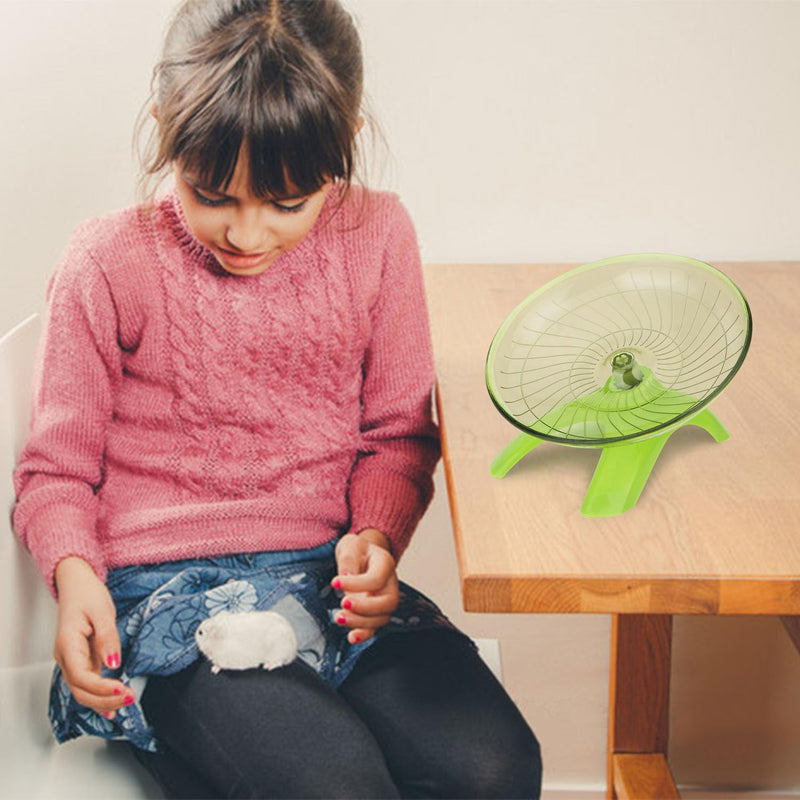 Hamster Wheel Flying Saucer Silent Exercise Wheel Running Wheel for Hamsters, Gerbils, Mice and Other Small Pets, Silent Hamster Running Wheel (Green) Green - PawsPlanet Australia
