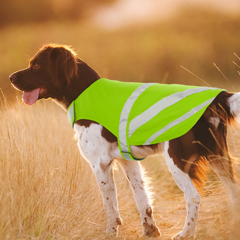 Kuoser Reflective Dog Vest, High Visibility Dog Safety Vest for Medium Large Dogs, Pet Reflective Jacket Fluorescent Green Dog Vest to Safeguard Your Dog in The Outdoors On and Off Leash, XL X-Large (Chest: 62 - 75cm / 24.4" - 29.52")