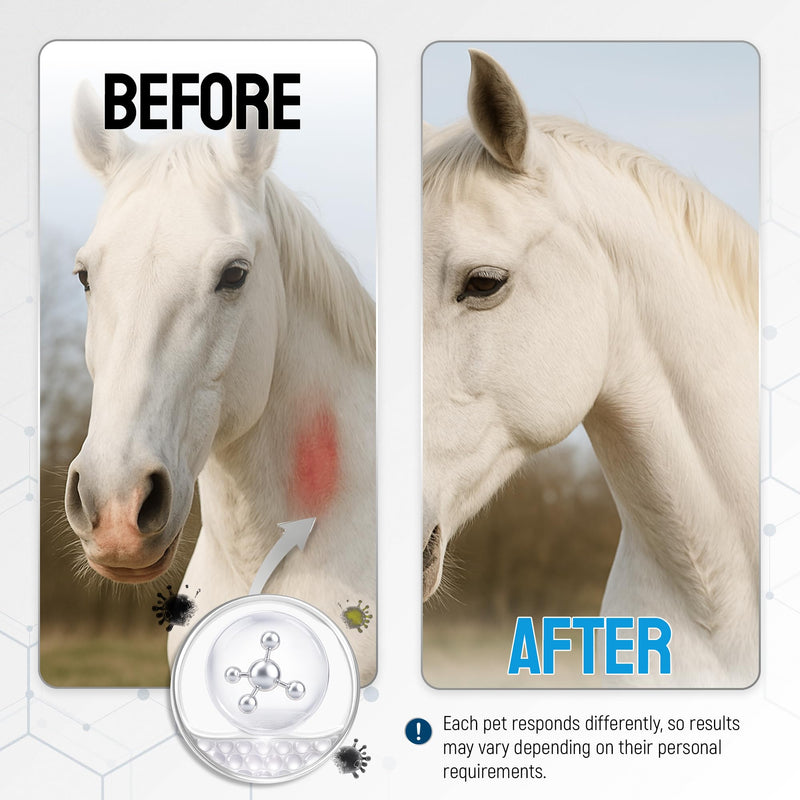 Horse Wound Care Spray with Silver – Wounds, Scratches, Cuts, Abrasions, Itching, Hot Spots, Skin Irritation – First Aid Solution and Breeds – 4 Oz Spray for Horses - PawsPlanet Australia