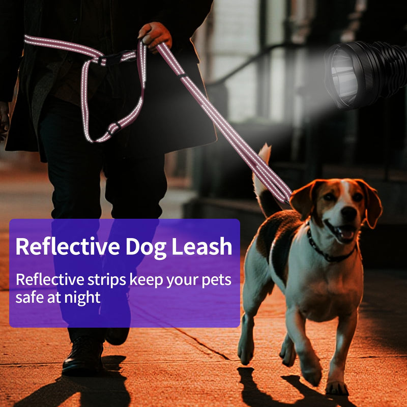Kazazoo Hands-Free Dog Leash Adjustable Length 5-8 Ft, Waist for Dog Walking, Running for Small &Medium Dogs with Reflective Strips, Ballistic Nylon, Waist Belt, Lightweight Pink M - PawsPlanet Australia