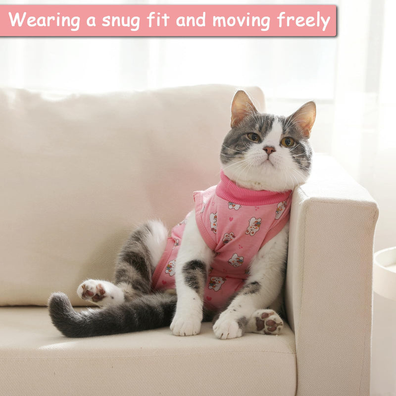 Cat Professional Recovery Suit for Abdominal Wounds and Skin Diseases, E-Collar Alternative for Cats and Dogs, After Surgey Wear Anti Licking, Recommended by Vet（Purple Mini,L Large (Pack of 2) Purple+Mini