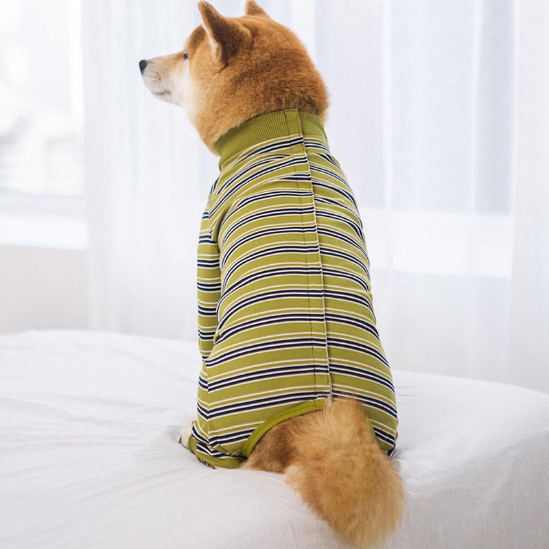 Warm Long Sleeve Pet Outfit Pet Surgical Bodysuit Soft Polyester Coat for Small to Media Breeds Safe Fabric