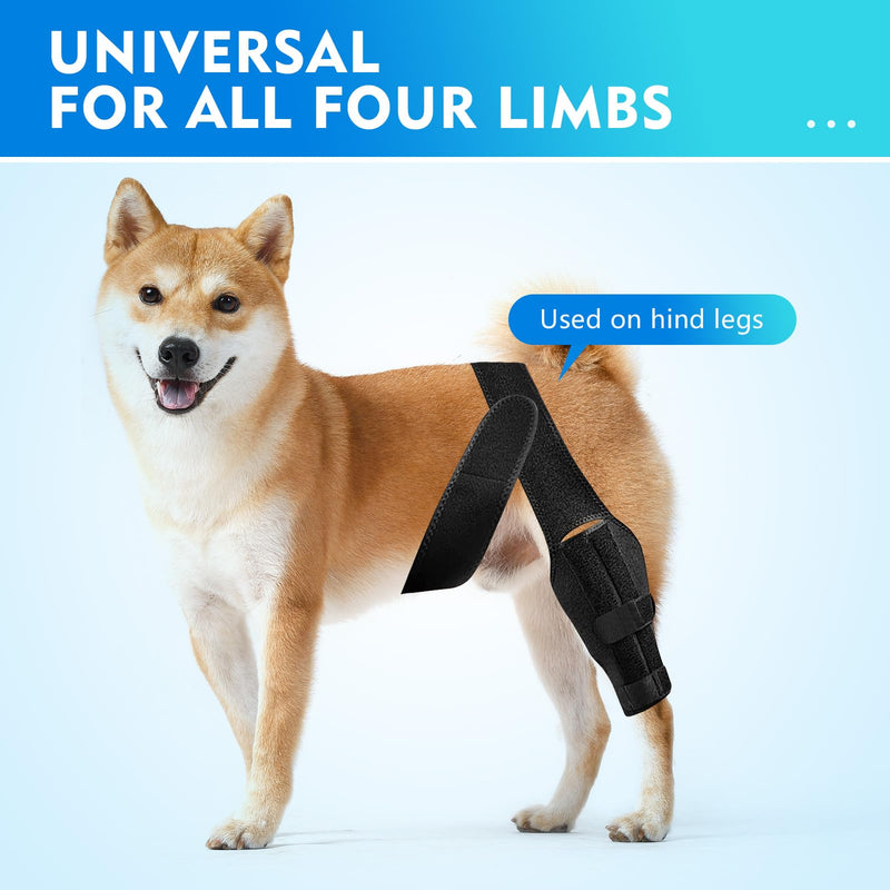 Black Dog Knee Brace for Hind Leg Adjustable Dog Leg Support Back Leg for Joint Pain Relief Arthritis Luxating Patella for Puppy with touthbrushes XS