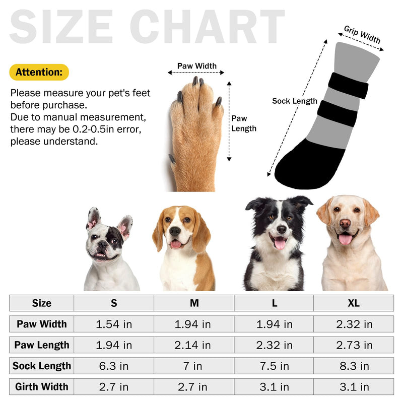 SCENEREAL Anti Slip Dog Socks Boots, Dog Shoes for Hot/Cold Pavement Snow Rain Days, Waterproof Grip Doggy Booties for Hardwood Floor, Winter Paw Protectors for Small Medium Large Senior Old Dogs S(1.94"x1.54")(Paw L*W) Khaki - PawsPlanet Australia