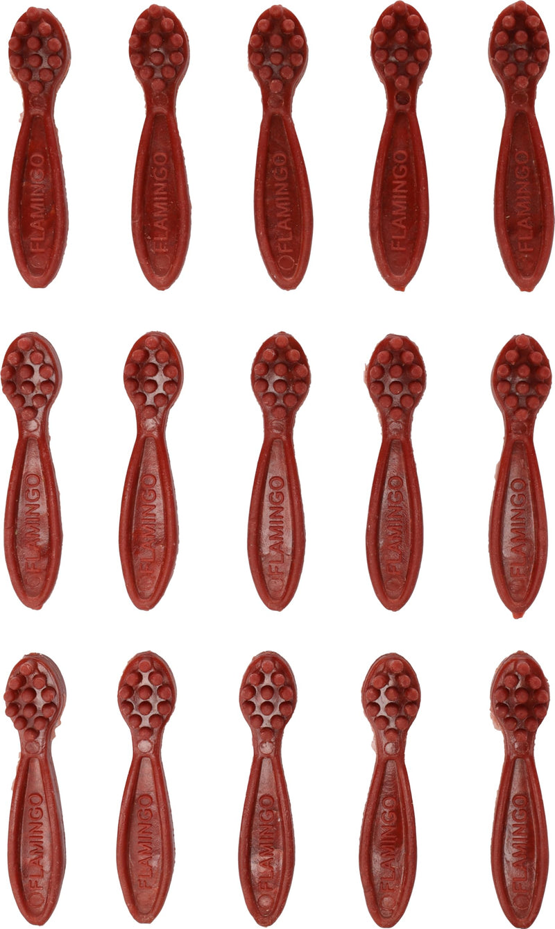Flamingo Dog Treat - Veggie Toothbrush with Strawberry Small - 120 g - Gluten Free - Low Calorie - Dental Care Snack