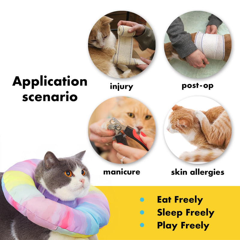 EWES Cat Cone Collar Soft M Size Alternative Neck Cones to Stop Licking for Cats Dogs Kitten Comfy Elizabethan Collars After Surgery Neuter Cat Dog Donut Collar for Pet e Collar Recovery Shame M(head circumference 9.45 - 11.02 inch) - PawsPlanet Australia