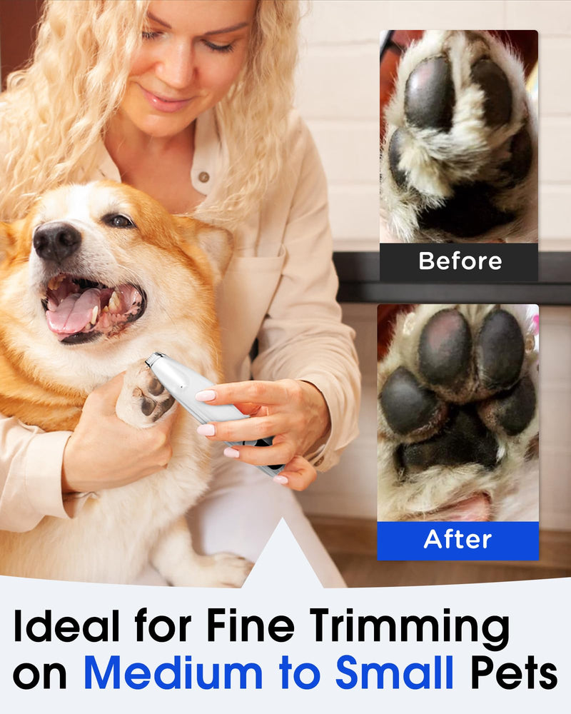 Upgraded Dog Paw Trimmer with LED Light, 9 mm Mini Blade (0.35 inches), Smart Display, Type-C Rechargeable Pet Clippers for Small Dogs Cats Trimming Paws, Eyes, Ears, Face, and Rump - PawsPlanet Australia