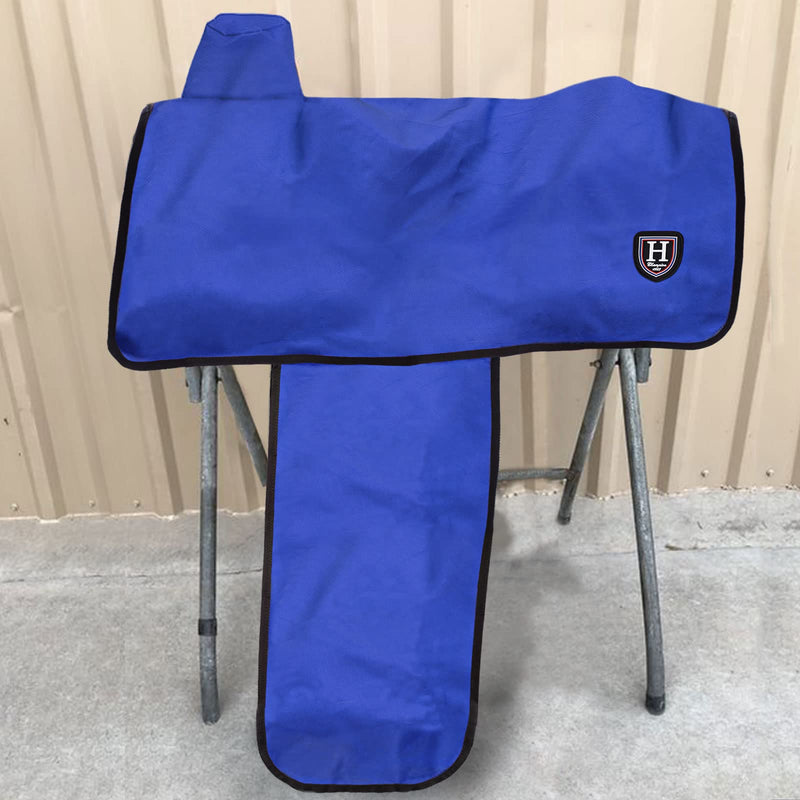 Harrison Howard 600 Denier Splash-Resistant Protective Saddle Cover Protection from Scratches, Direct Sunlight, and Dust/Debris Keeps Saddle in Pristine Condition-Blue - PawsPlanet Australia