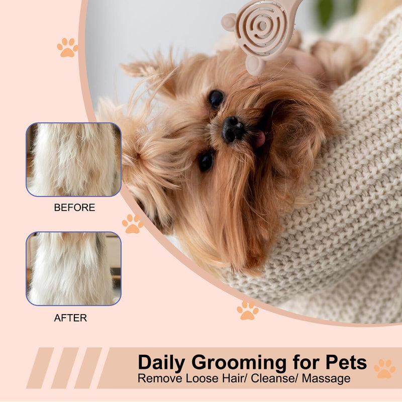 Cat-Ear Design Puppy Brush, Gentle Soft-Bristle Small Dogs Plastic Detangling Grooming Tool, Fit for Yorkie Shih Tzu Maltese Maltipoo (Light Pink) Light Pink - PawsPlanet Australia