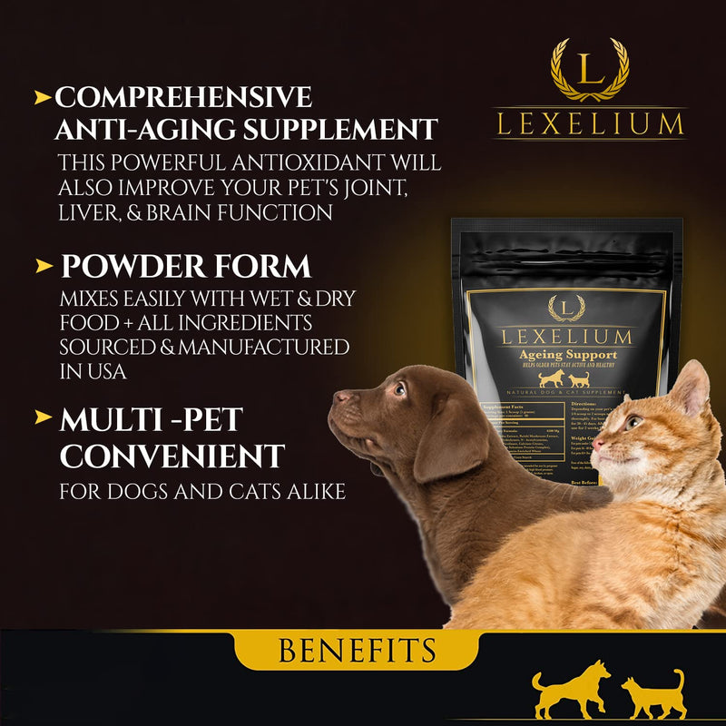 Antioxidant for Senior Dogs and Cats - Provides Comprehensive Liver, Bone, Brain and Immunity Support – Reduces Free Radicals – Organic Energy Booster for Older Dogs and Cats - 200G