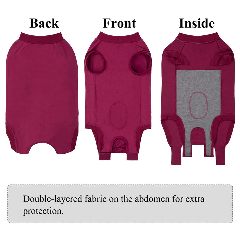 Dog Recovery Suit Female Spay Operation Dog Body Suit After Surgery Male Dogs Surgical Recovery Onesie Medical Vest Post Op Dogs Surgery Shirt Cone Alternative Anti Lick Wounds Protector M Red