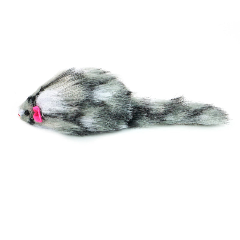 CHIWAVA 6PCS 3.1" Long Haired Furry Mice with Rattle Gradient Color Small Cat Toy Mouse Kitten Interactive Toy