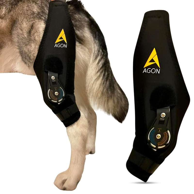 AGON Dog Knee Brace – Professional Knee Support Brace for Dogs with Adjustable Hinge Stabilizer – Premium Neoprene Hip Brace for Knee Support, Dog Recovery, and Joint Support (Left Leg, Small) Left