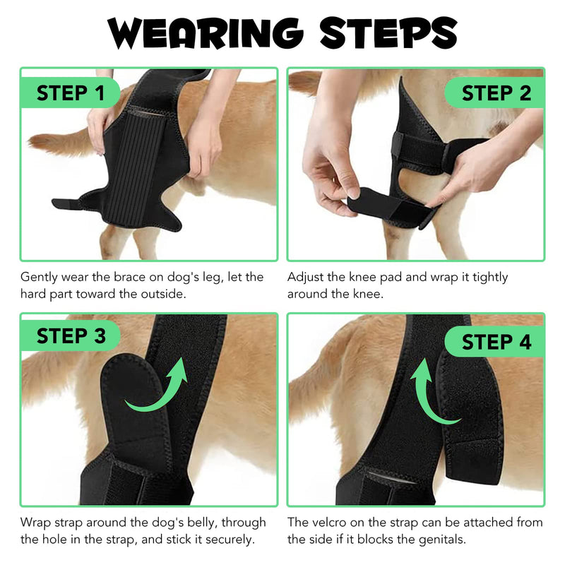 Oimmal Dog Knee Brace, Dog Leg Brace for ACL Support with Cruciate Ligament Injury, Knee Cap Dislocation, Joint Pain and Muscle Sore, Adjustable Dog ACL Brace with 10 Side Stabilizers, Pet Brace (M)