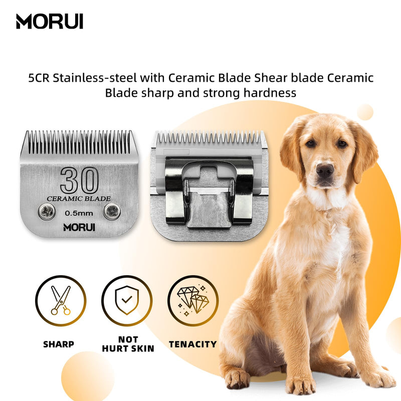 Pet Dog Grooming Clipper Replacement Blade?Detachable Ceramic Blade?Compatible with Most Andis,Oster A5 Wahl KM Series Clippers Size 30 Cut Length 1/50"(0.5mm) 30#