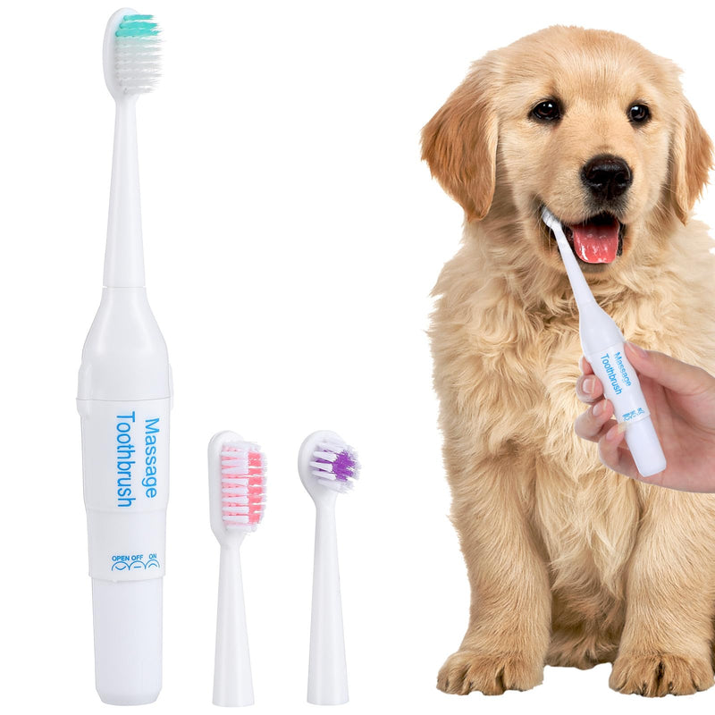 ibasenice Electric Pet Toothbrush 7.48In 1.94oz Sonic Plaque Remover – Gentle Waterproof Travel Brush for Dogs & Cats