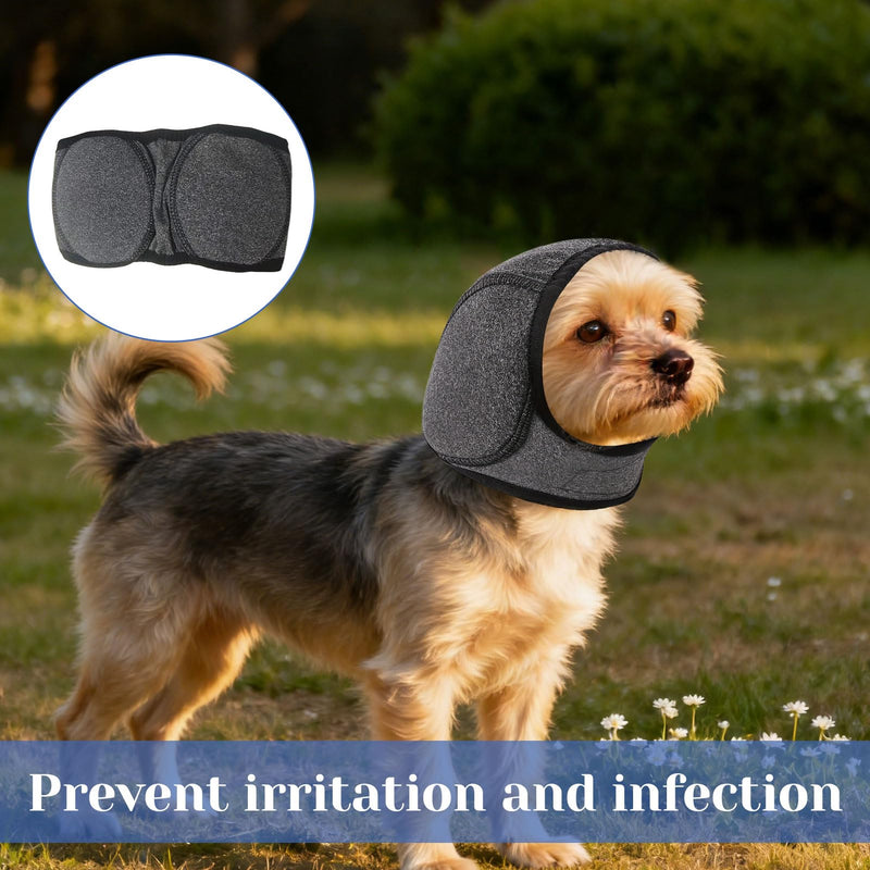 Dog Ear Defenders,Adjustable Dog Ear Muffs Noise Protection,Comfort Pet Ear Protectors,Waterproof Pet Snood Ear Covers for Anxiety Relief,Swimming,Grooming Thunder Fireworks(Gray, S)