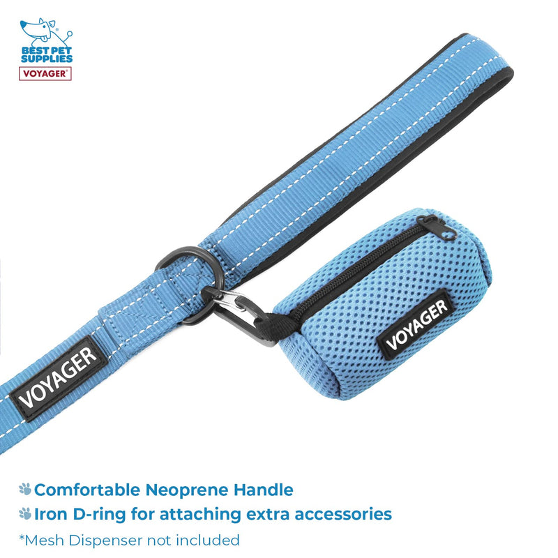 Voyager Step-in Air All Weather Mesh Harness and Reflective Dog 5 ft Leash Combo with Neoprene Handle, for Small, Medium and Large Breed Puppies by Best Pet Supplies - Blue, Small S (Chest: 14.5 - 16") Leash Harness Set (Baby Blue Base) - PawsPlanet Australia