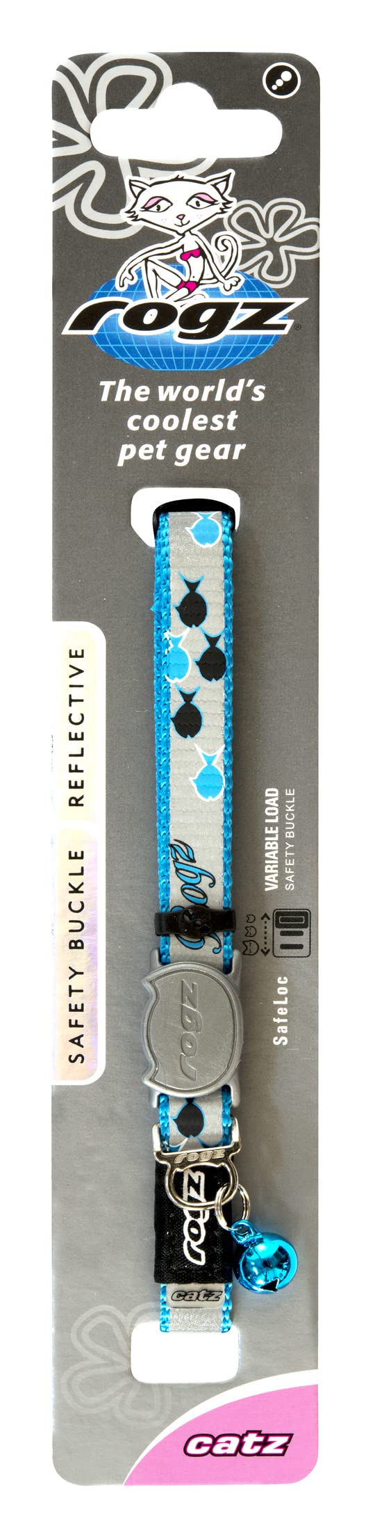 Rogz Catz ReflectoCat Collar, Blue - PawsPlanet Australia