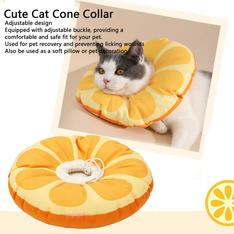 Fdit Soft Donut Cat Collar, Adjustable Cone for Post-Operation with Breathable PP Cotton, Lightweight, for Cats and (S: Adjustable Range: 13"-22 cm) Orange Waterproof Version S: Adjustable Range: 13"-22 cm