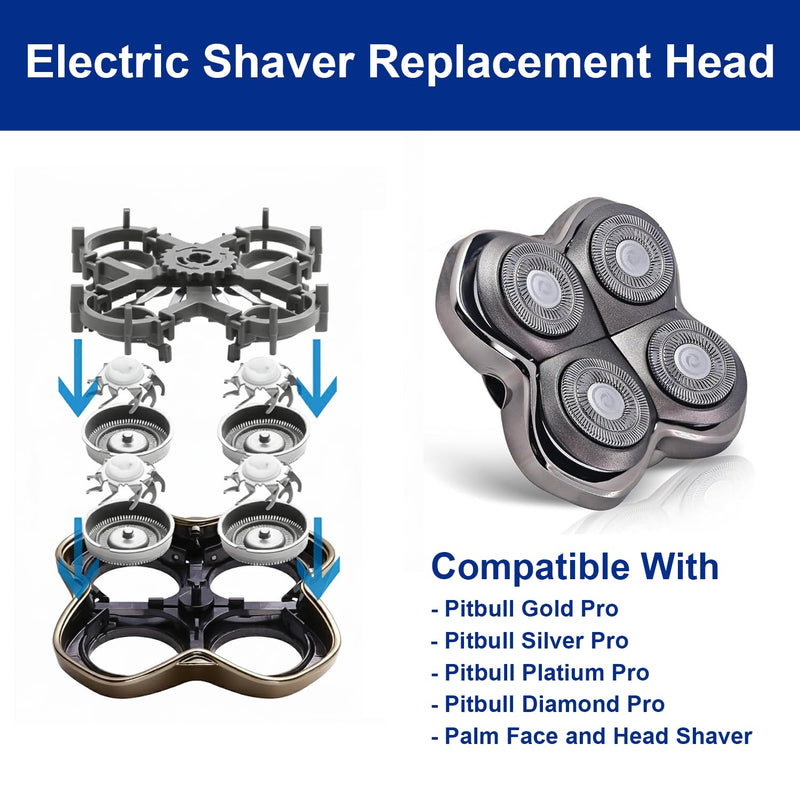 8 Pack Shaver Replacement Blades Compatible with Pitbull Shaver Gold PRO & Silver - Pitbull Shaver Replacement Blade, Enhanced Pitbull Shaver Replacement Heads for Superior Shaving 2 Set(8blades) - PawsPlanet Australia
