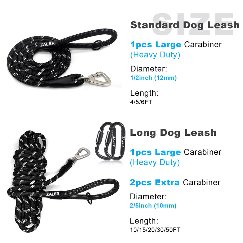 ZALER Long Dog Leash, 50 feet 30ft 20ft 15ft 10ft Dog Training Lead, Heavy Duty Reflective Check Cord Recall Leash for Dogs Training, Playing, Camping, or Backyard (10FT, Orange) 10FT*2/5" - PawsPlanet Australia