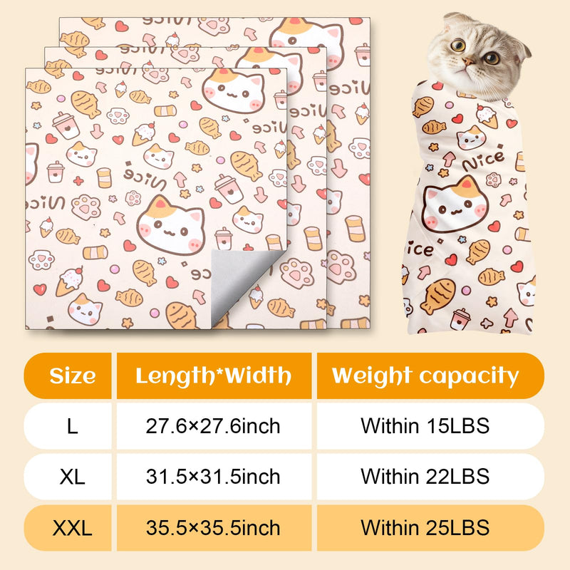 35.5 in Extra Large Cat Wrap for Cutting Nails, Self-Adhesive Cat Grooming Wrap Orange Anti-Escape Cat Restraint for Nail Clipping Cat Swaddle Wrap Cat Wrapping Cloth for Pet Cleaning and Beauty 35.5 inch - PawsPlanet Australia
