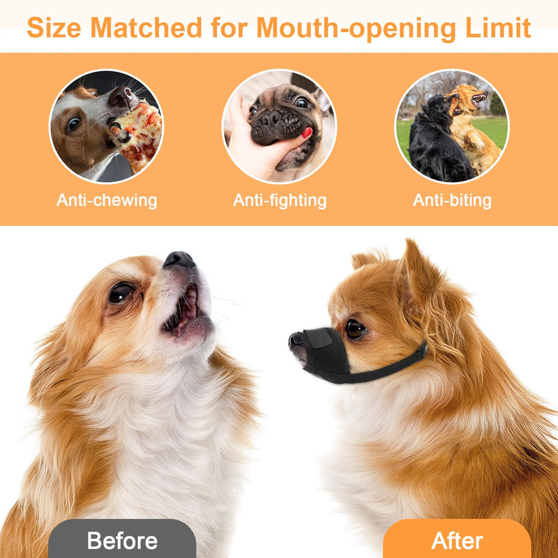 Mesh Dog Muzzles for Small Dogs Breathable Nylon Muzzle for Small Medium Sized and Short Snout Dogs Puppy Muzzle Prevents Biting Adjustable Dog Mouth Cover (S) S - PawsPlanet Australia
