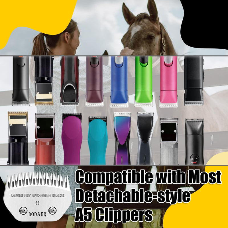 Large Detachable Pet Dog Grooming Steel Blade,Compatible with Andis Super Blending,Oster A5,Wahl KM10 Series Clippers for Large Dog,Horses,Sheep，Cut Length 1/50" - PawsPlanet Australia