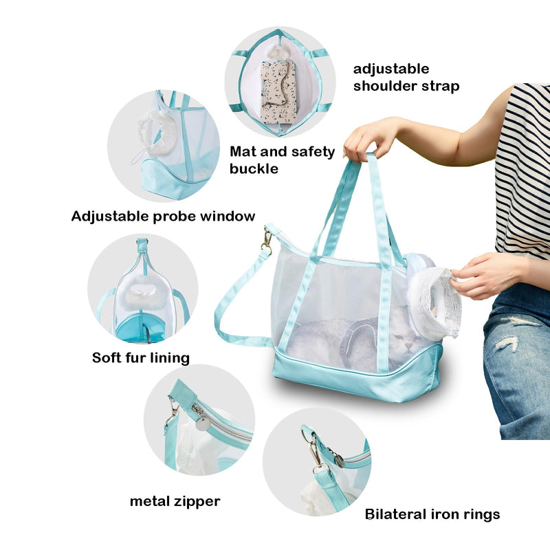 Pet Sling Carrier for 3-8 lbs Small Dogs & Cats,Outdoor Shoulder Bag with Adjustable Straps,Puppy Sling,Light Cat Pouch for Travel & Walking (Mint Green) Mint Green - PawsPlanet Australia