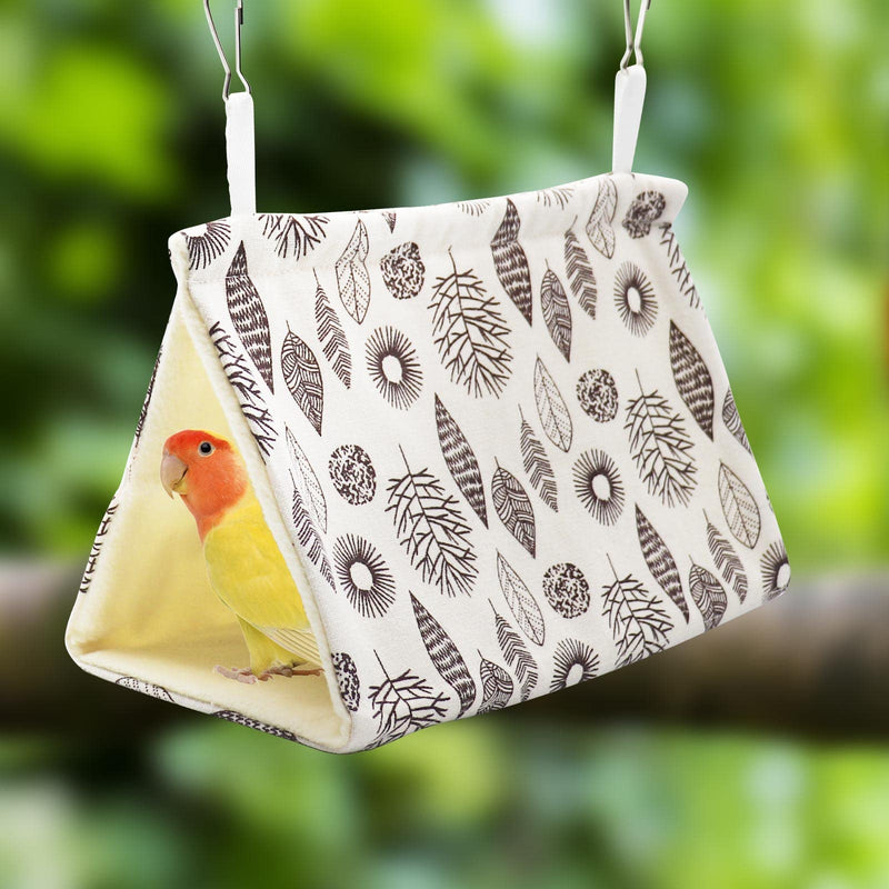 Dnoifne 2 Pack Hanging Winter Warm Bird Bed, Nest House, Hammock House - Plush Snuggle Hideaway Cave Bed Tent for Hamsters, Budgies, Parakeets, Cockatiels, Lovebirds, Parrots