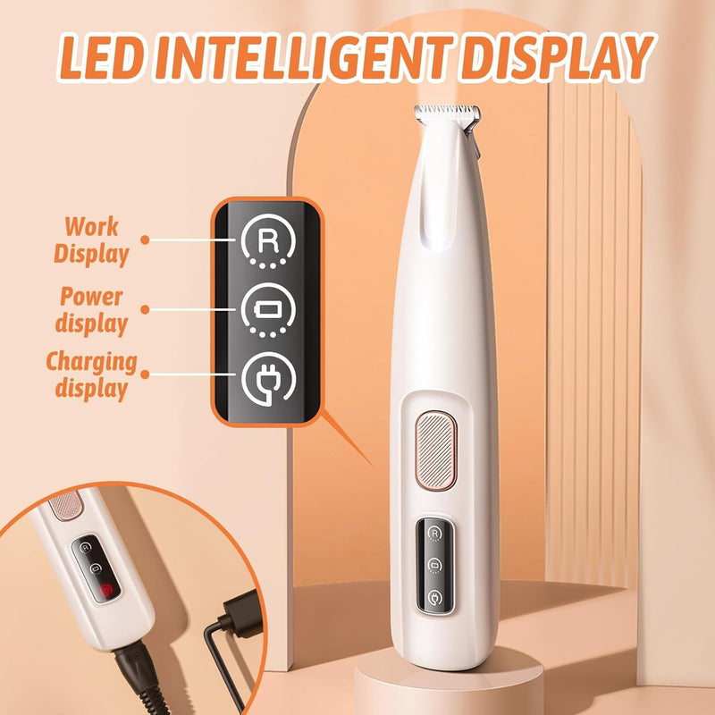 ZNZ Upgrade Dog Paw Trimmer for Grooming,Pet Hair Trimmer with LED Display,Rechargeable Low Noise Pet Trimmer,Cordless Dog Clippers for Paws, Eyes, Ears, Face, Rump - PawsPlanet Australia