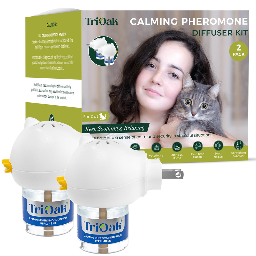 Cat Pheromones Calming Diffuser: Premium Cat Calming Diffuser - Cat Pheromone Diffuser - Pheromone Diffuser to Calm Cats - Cute Bear Head Shape Feline Pheromone Diffuser, 2Pack Olive Green