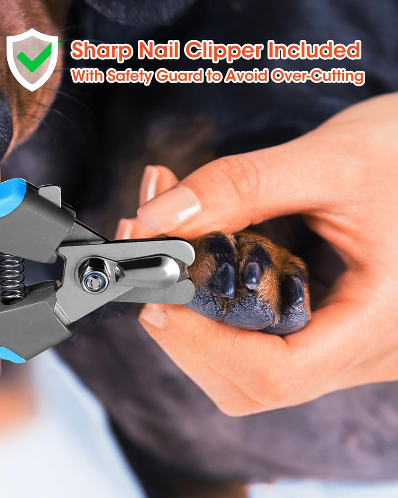 Super Powerful Dog Nail Trimmers and Dog Nail Clippers Combo, Ultra Quiet, 3 Speeds, 4 Bright Lights, with Travel Lock, for Small, Meddium and Large Dogs, Cats and Small Animals black - PawsPlanet Australia