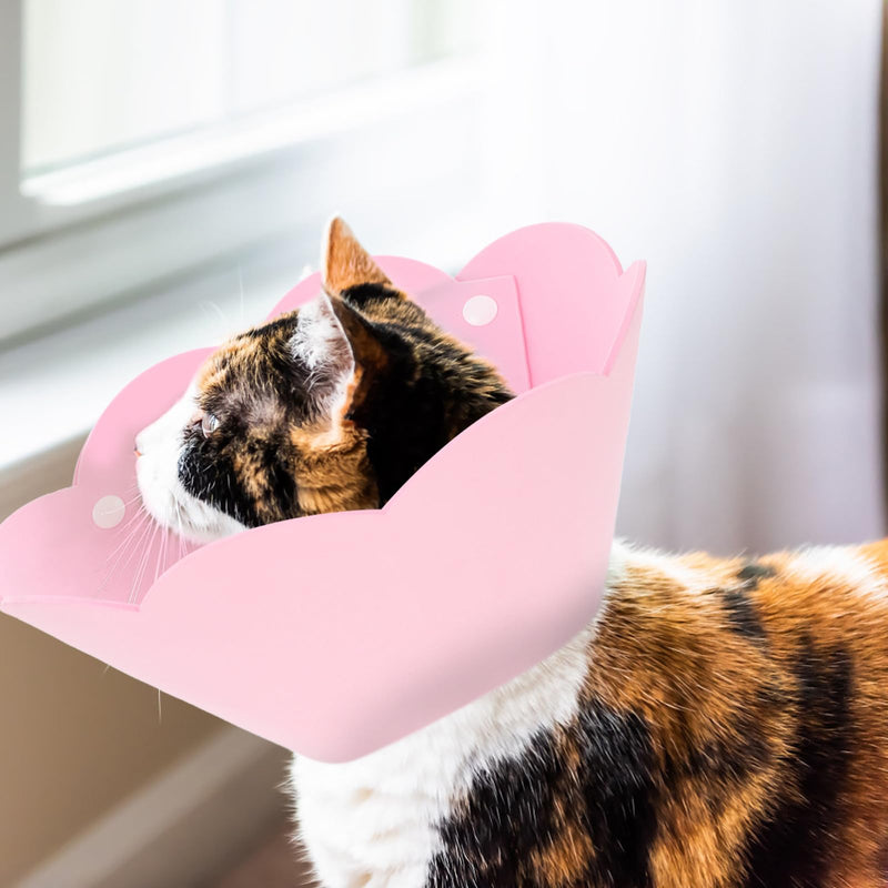 STOBAZA 3-Piece Pet Protective Collar for Cats, Made of EVA with Sunflower Shape, Lightweight Neck Protection Against Scratches and Postoperative Licking Protection for Cats After Surgery