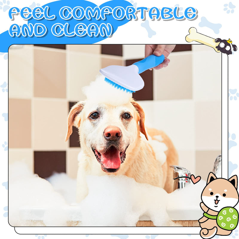 Kacctyen Silicone Dog Bath and Grooming Brush with Handle for Short and Long Hair Pet Deshedding and Massage - PawsPlanet Australia