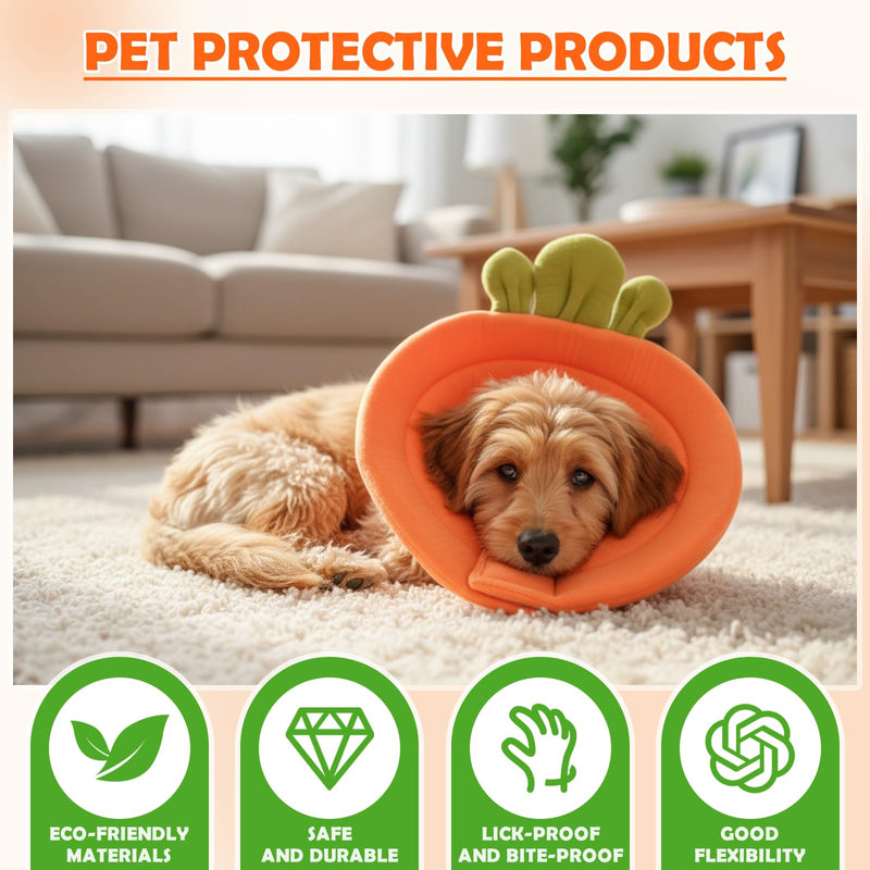 Cat Collar, Cat Collar, Lightweight Protective Collar, Soft Cat Recovery Collar, Collar for Puppies, Cats, Rabbits, After Surgery and Injuries, Orange Carrot