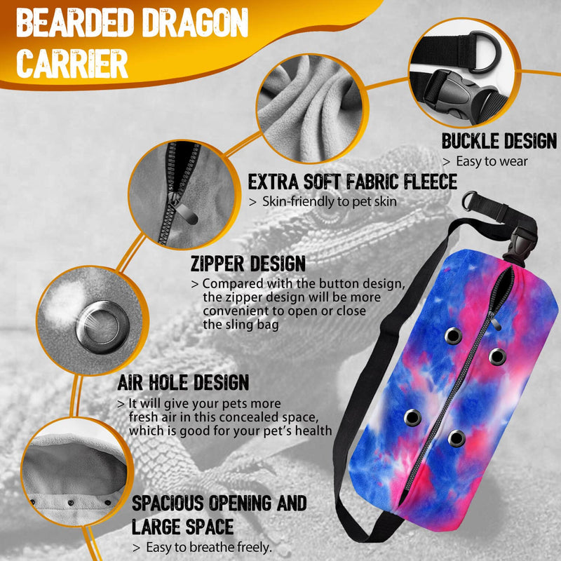 Bearded Dragon Carrier - Reptile Carrier - Adjustable Bearded Dragon Sling - Bearded Dragon Accessories - Breathable Reptile Sling Lizard Carrier Bag Travel Sling for Napping Safe Outdoor Walking XL Sling (Zipper) + Leash - PawsPlanet Australia
