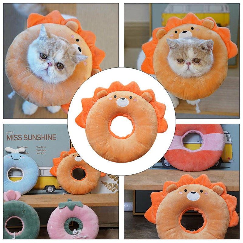 Veemoon Cat Wound Healing Collar with Cute Cartoon Shape, Lightweight PP and Polyester Material, Protects Against Licking for Cats During Recovery