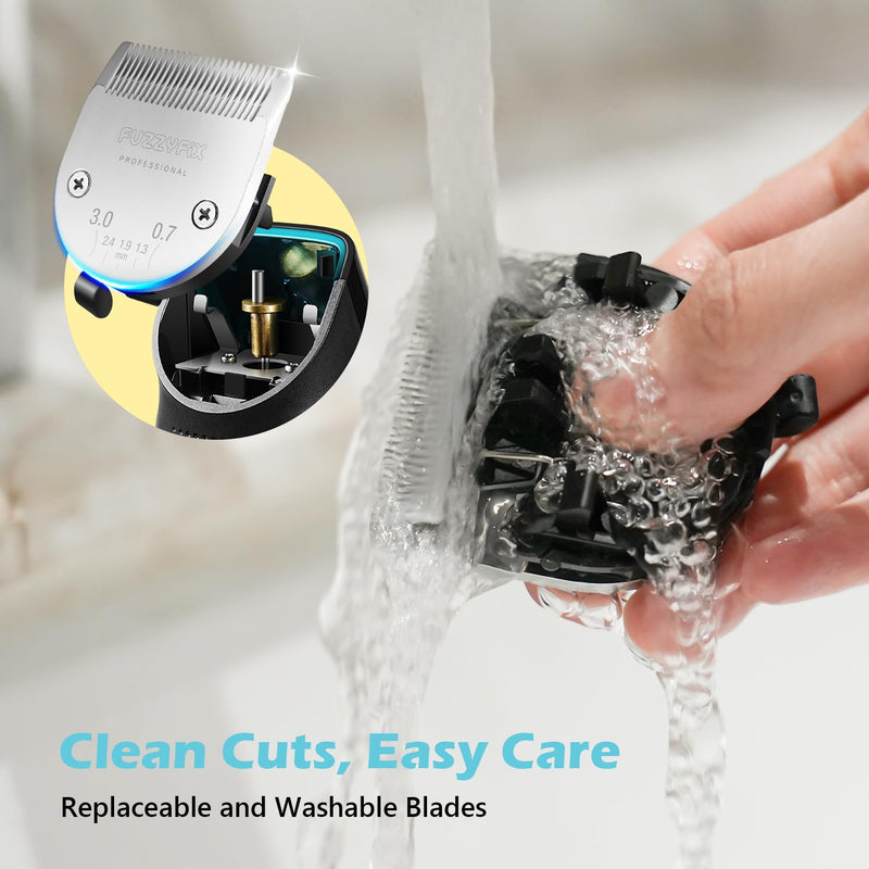Dog Clippers for Grooming with 5-in-1 Blade, Dog Grooming Kit Cordless Rechargeable Hair Trimmer Detachable Stainless Steel Blade Pet Shaver for Small Puppy Paw Face Head Body Blue - PawsPlanet Australia