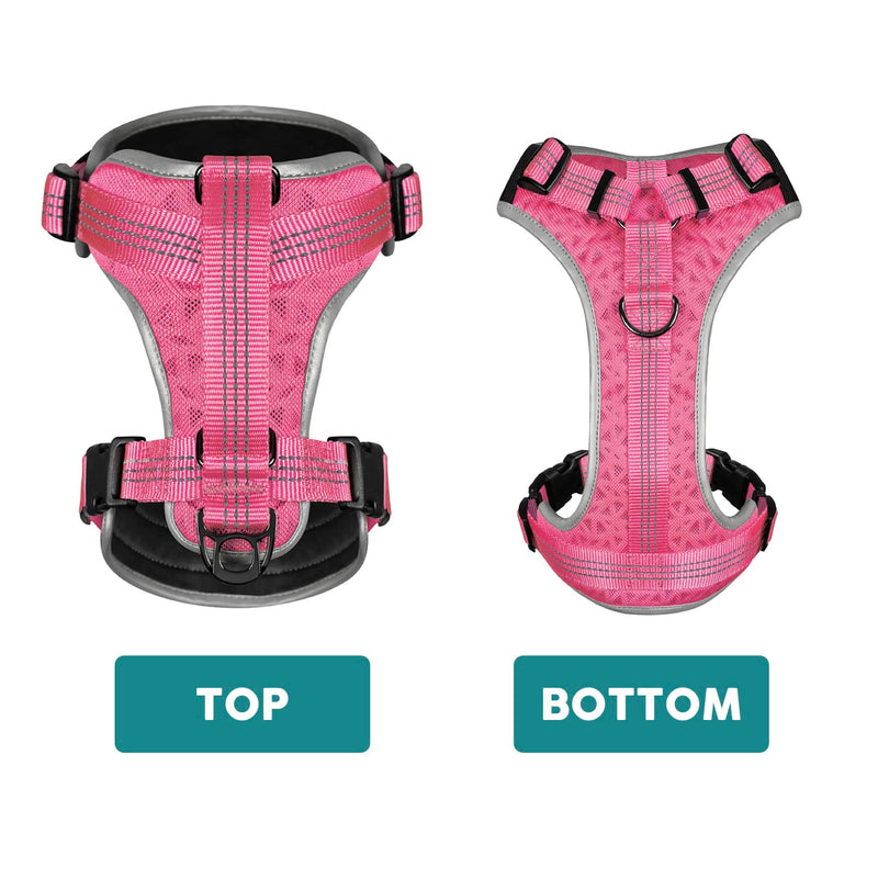 Embark Sports Dog Harness - Medium Dog No Pull with Light, Breathable Design - Pink Vest with Handle for Control, Easy On/Off, Size Adjustable - PawsPlanet Australia