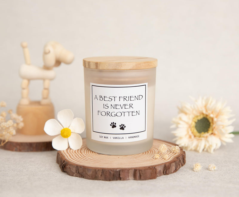 Dog Memorial Gifts for Loss of Dog, Rainbow Bridge Dog Memorial Gifts, Pet Loss Sympathy Gift, Cat Memorial Gifts - Vanilla Scented Candle A Best Friend Is Never Forgotten - PawsPlanet Australia