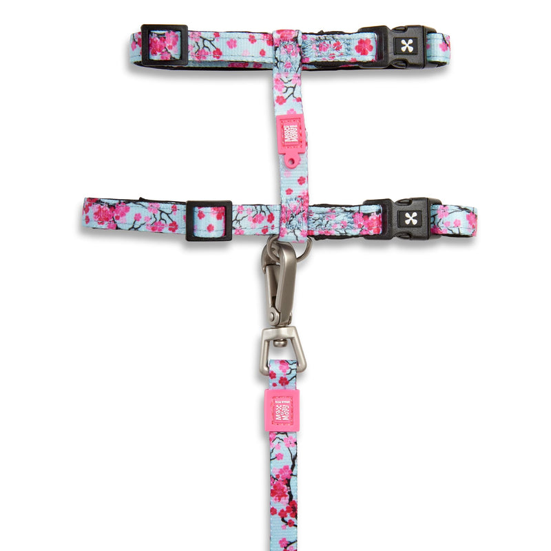 Max and Molly Adjustable Cat Harness and Leash Set - Escape-Proof Cat Harness with Leash for Outdoor Walking and Exploring - Tropical Design (Cherry Bloom) Cherry Bloom - PawsPlanet Australia