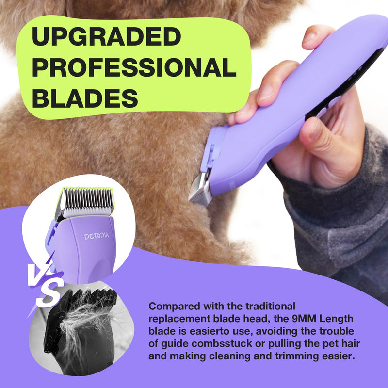 etopia Professional Dog Clippers for Grooming, Low Noise Electric Quiet Dog Grooming Kit, Rechargeable Cordless Dog Shaver Clippers, with 9mm Blade for Dogs Cats Pets