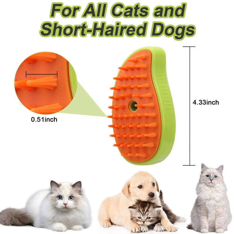 Steamy pet brush 4-in-1, Cat Steam BrushSelf-Cleaning Grooming Tool, Efficient Massage, Hair Removal, Tangle-Free Care for Cats and Dogs (Green) Green - PawsPlanet Australia